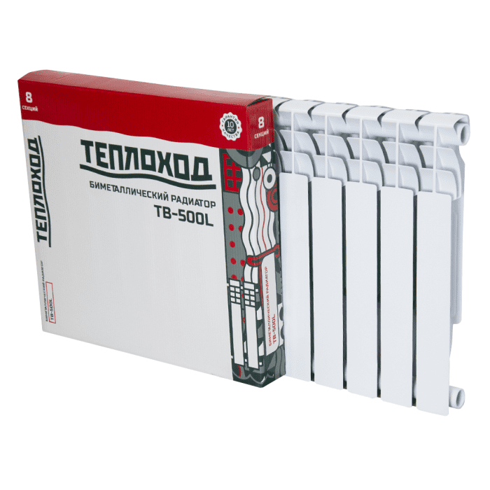 Радиатор биметаллический ТЕПЛОХОД LIGHT TB-500L, 500/77, 8 секций