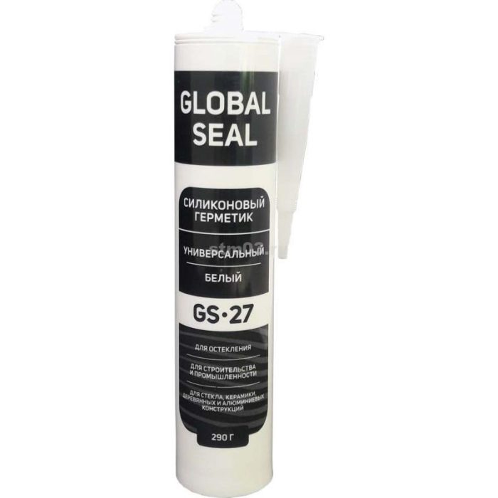Герметик GlobalSeal GS27 силиконовый универсальный 290гр белый