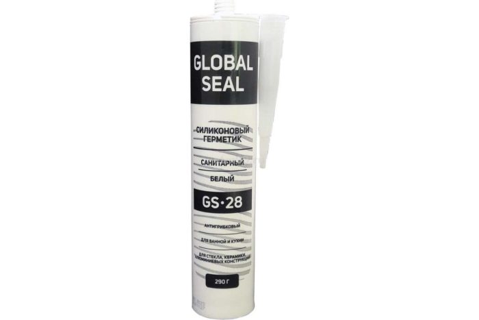 Герметик GlobalSeal GS28 силиконовый санитарный 290гр белый