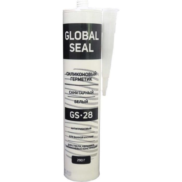 Герметик GlobalSeal GS28 силиконовый санитарный 290гр белый