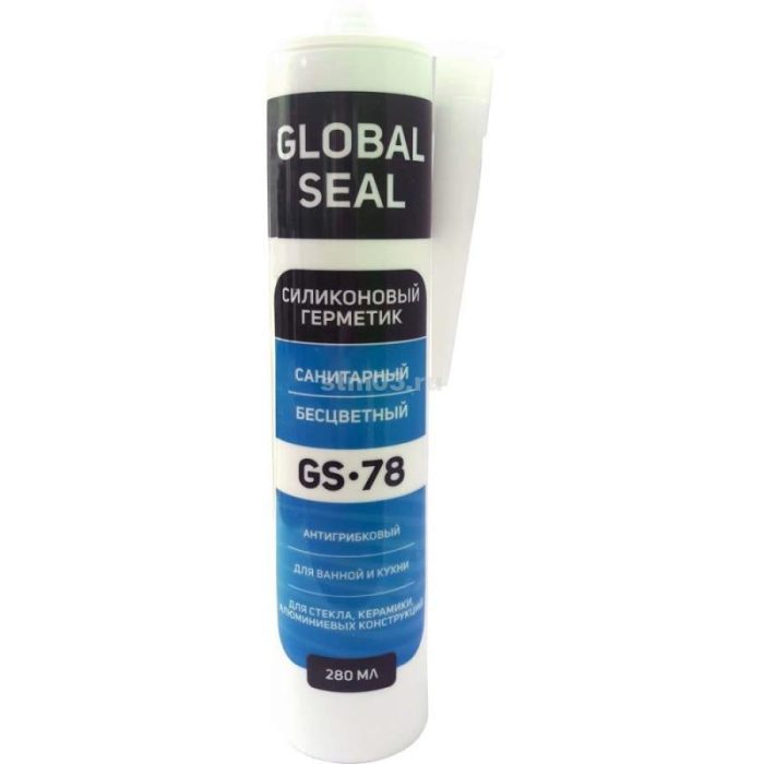 Герметик GlobalSeal GS78 силиконовый санитарный 280мл прозрачный