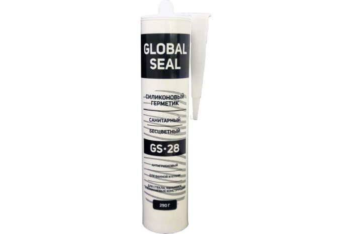 Герметик GlobalSeal GS28 силиконовый санитарный 290гр прозрачный