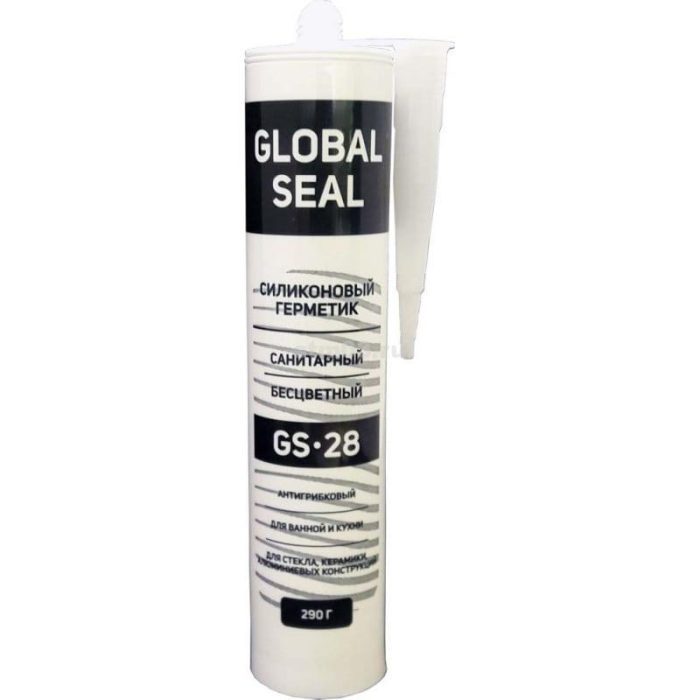 Герметик GlobalSeal GS28 силиконовый санитарный 290гр прозрачный
