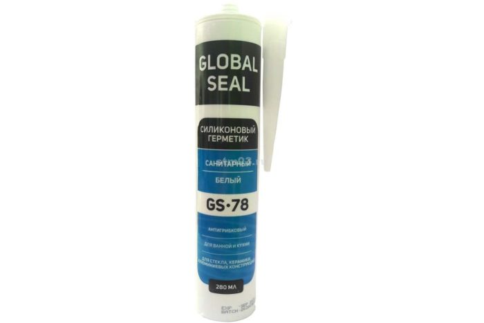 Герметик GlobalSeal GS78 силиконовый санитарный 280мл белый