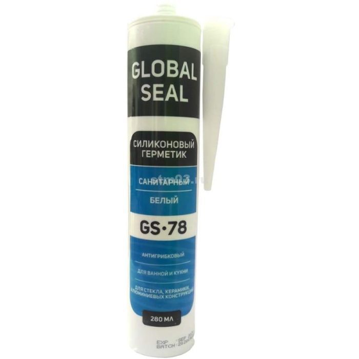 Герметик GlobalSeal GS78 силиконовый санитарный 280мл белый