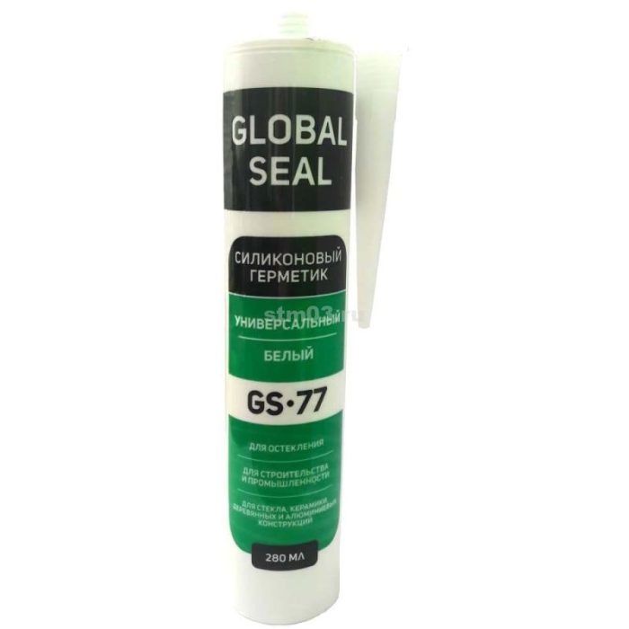 Герметик GlobalSeal GS77 силиконовый универсальный 280мл белый