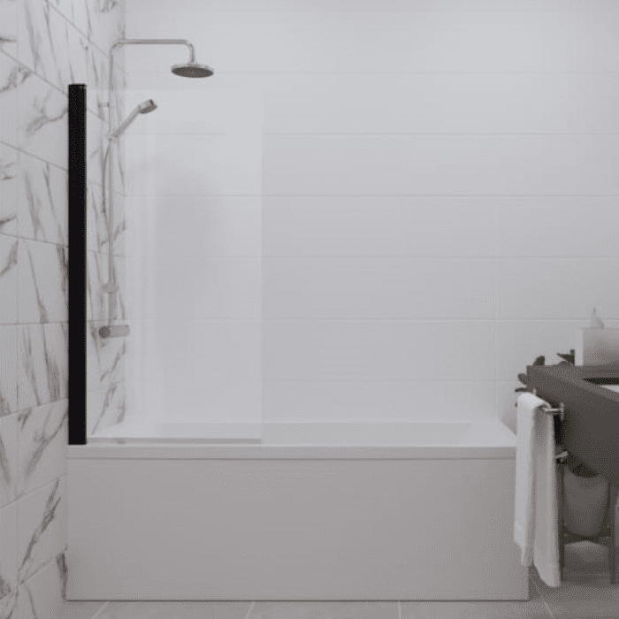 Штора на ванну стеклянная TRITON Соло-Блэк 75х140