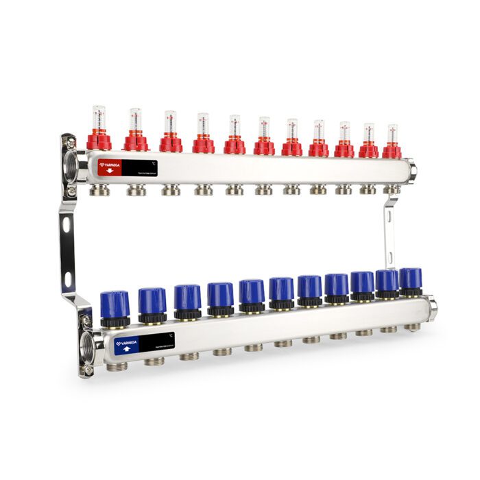 Группа коллекторная с расходомерами Varmega ВР 1", на 11 контуров 3/4" EK VM15111