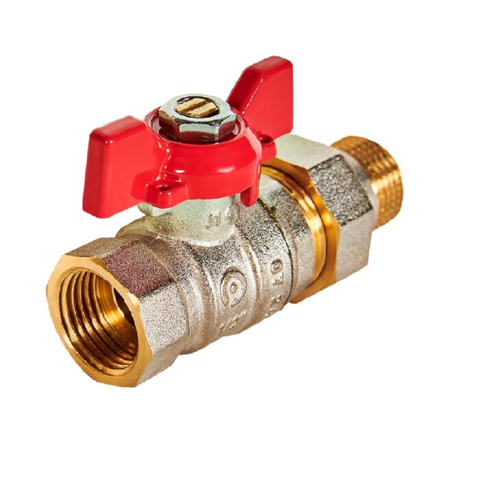 Кран шаровой с полусгоном (американка) Rommer d15 "бабочка"