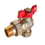 Кран шаровой с полусгоном (американка) Rommer d15 "бабочка" угловой