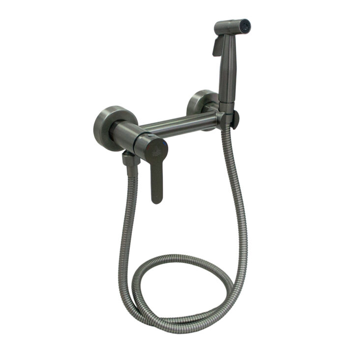 Смеситель с гигиеническим душем ТЕПЛОХОД 202454 Графит