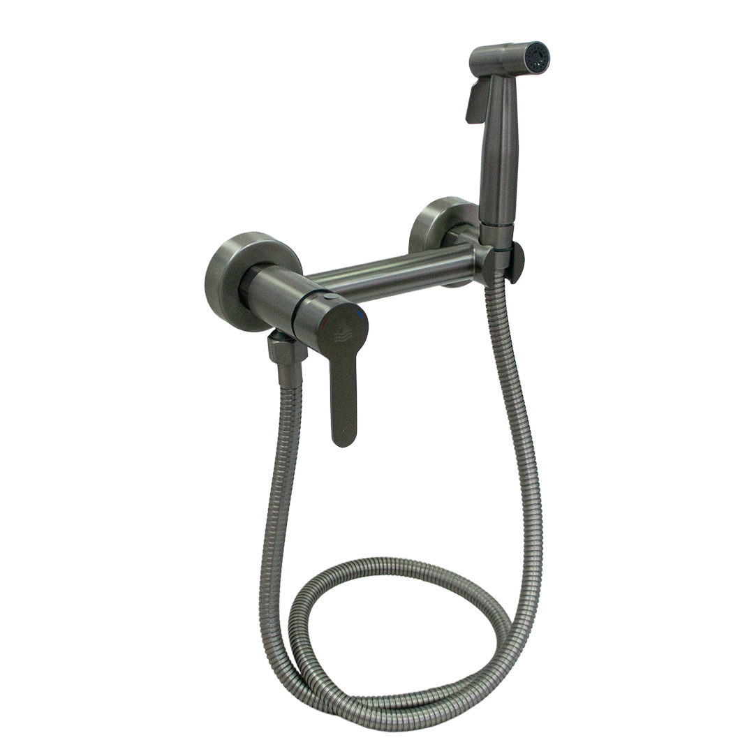 Смеситель с гигиеническим душем ТЕПЛОХОД 202454 Графит