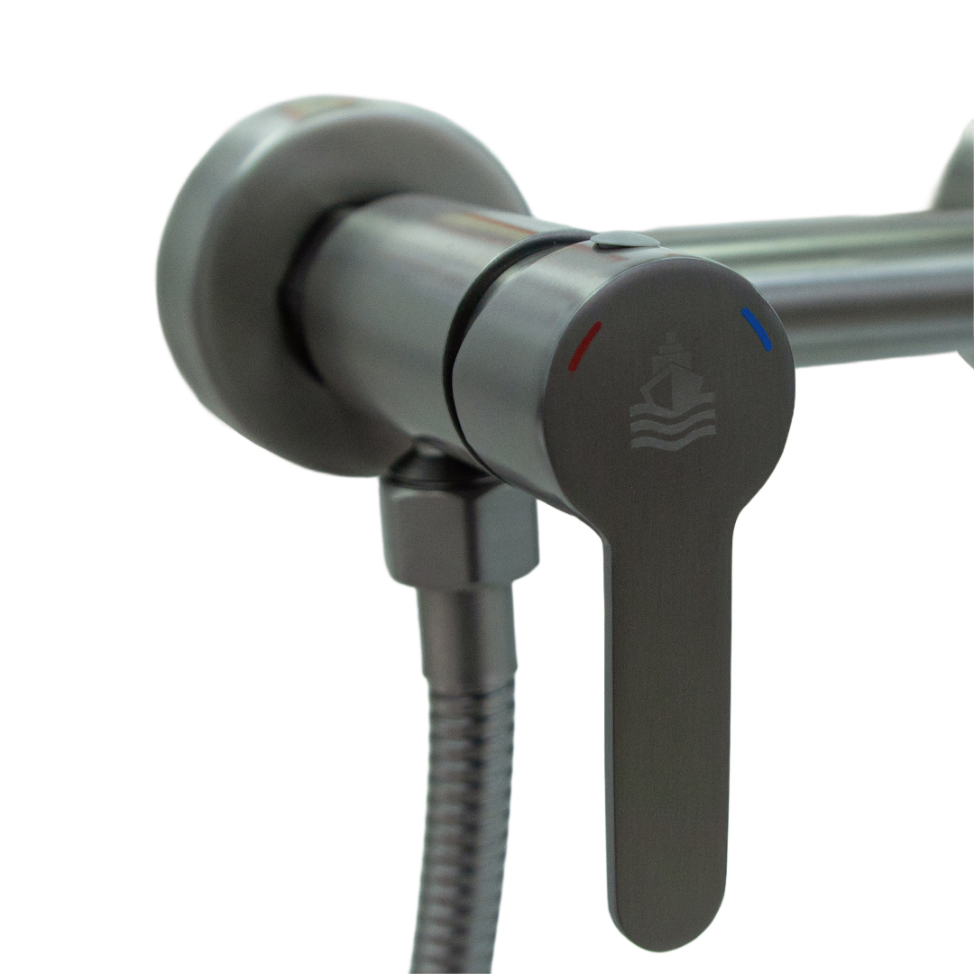 Смеситель с гигиеническим душем ТЕПЛОХОД 202454 Графит